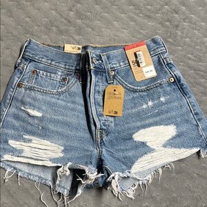 Brand new with tags Levi’s Distressed Blue Denim Shorts